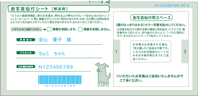 お写真貼付シート