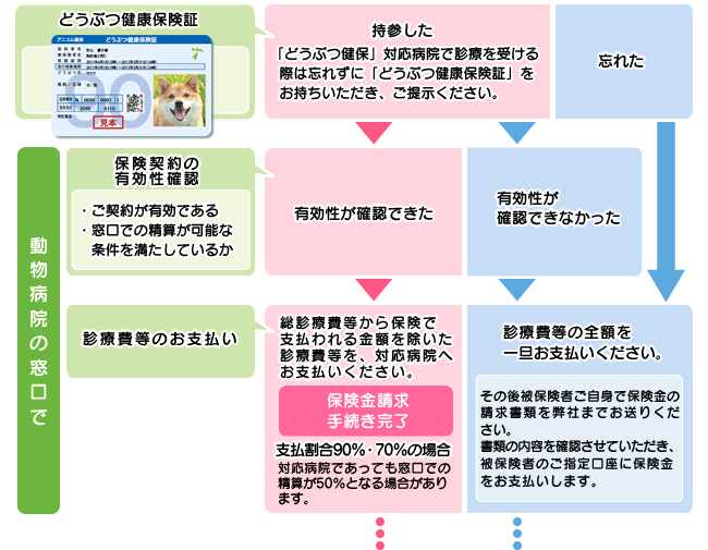 動物病院の窓口での請求フロー