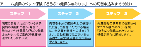 アニコム損保のペット保険「どうぶつ健保ふぁみりぃ」への切替申込までの流れ