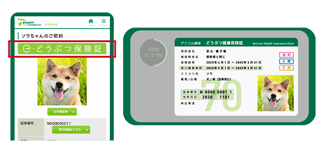e-どうぶつ保険証画面