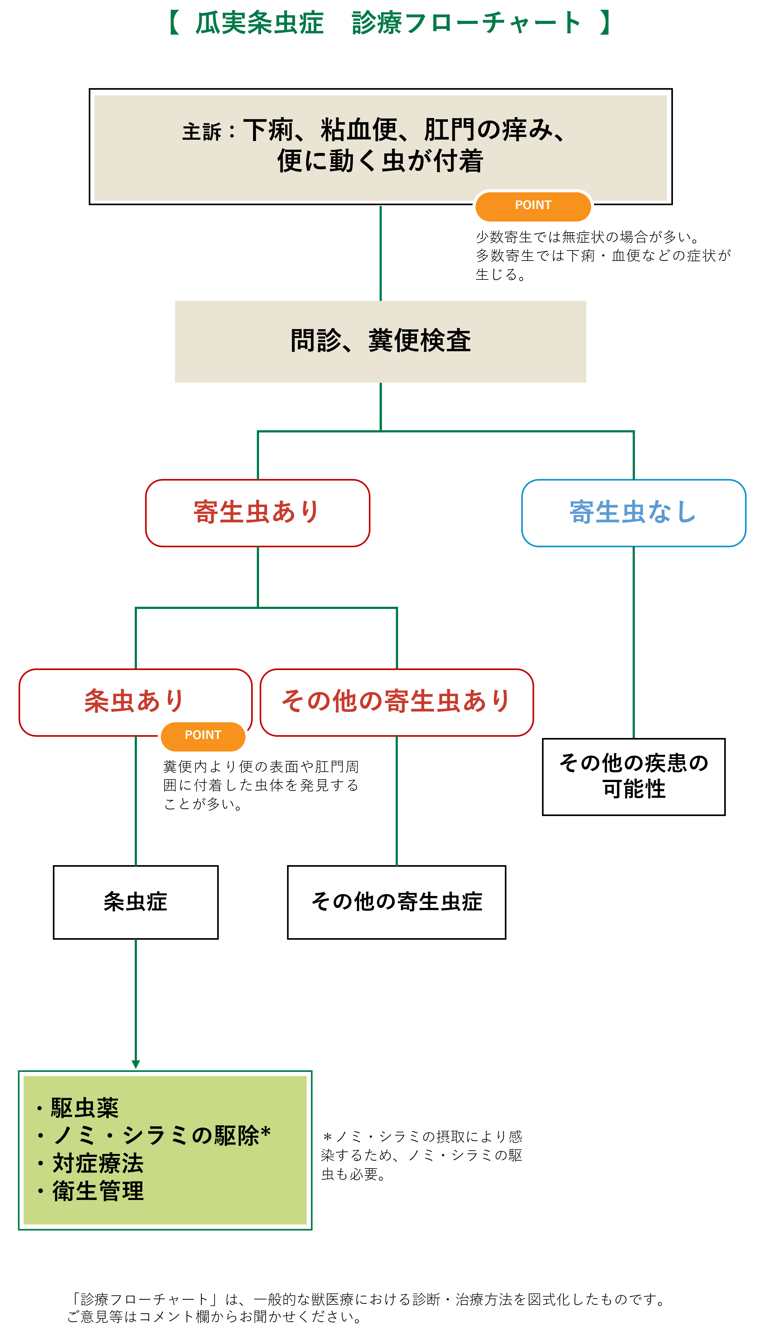 瓜実条虫症（犬条虫症）フローチャート