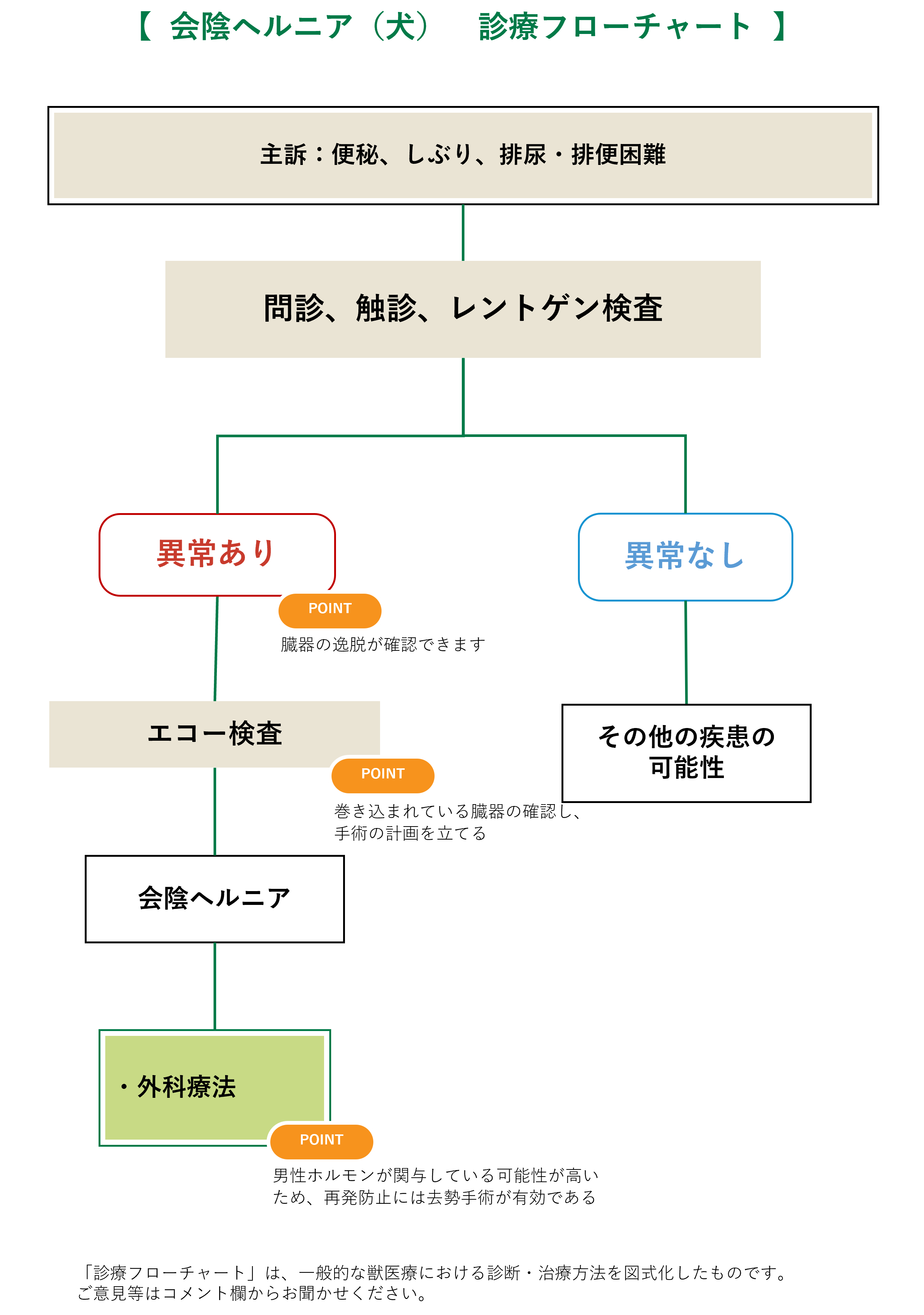 会陰ヘルニア（犬）フローチャート