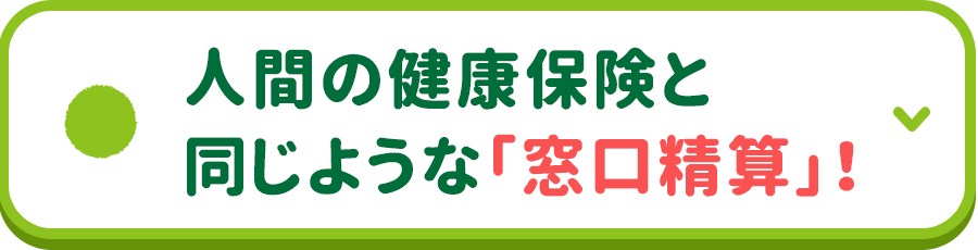 1.人間の健康保険と同じような「窓口精算」！ 