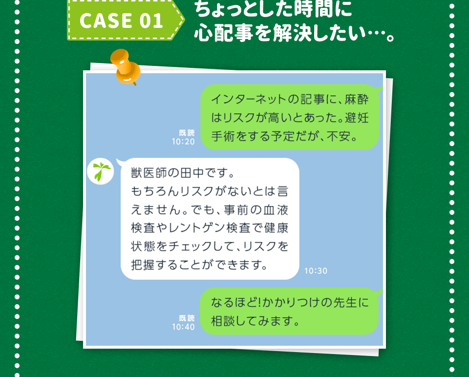 ちょっとした時間に心配事を解決したい…。