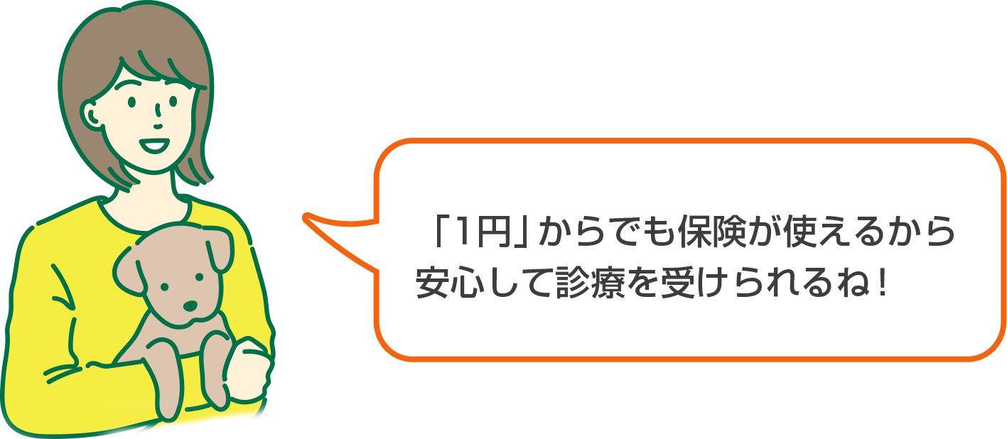 「1円」からでも保険が使えるから安心して診療を受けられるね!