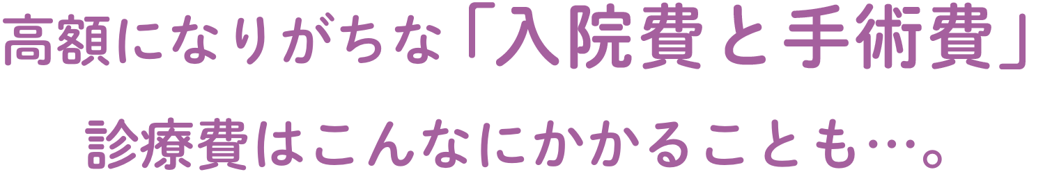 高額になりがちな「入院費と手術費」診療費はこんなにかかることも