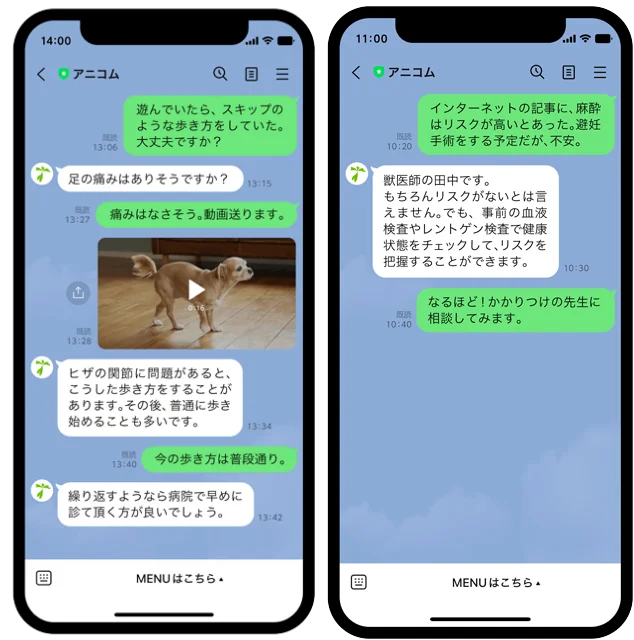 獣医師・ドッグトレーナー等にLINEで簡単に相談できる！ イメージ
