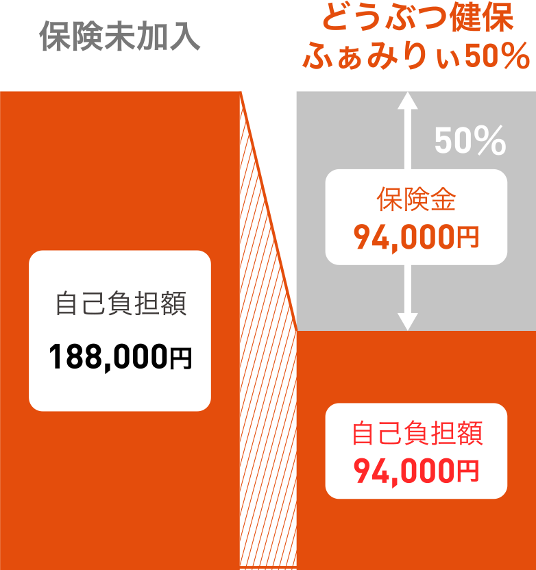 どうぶつ健保ふぁみりぃ50％