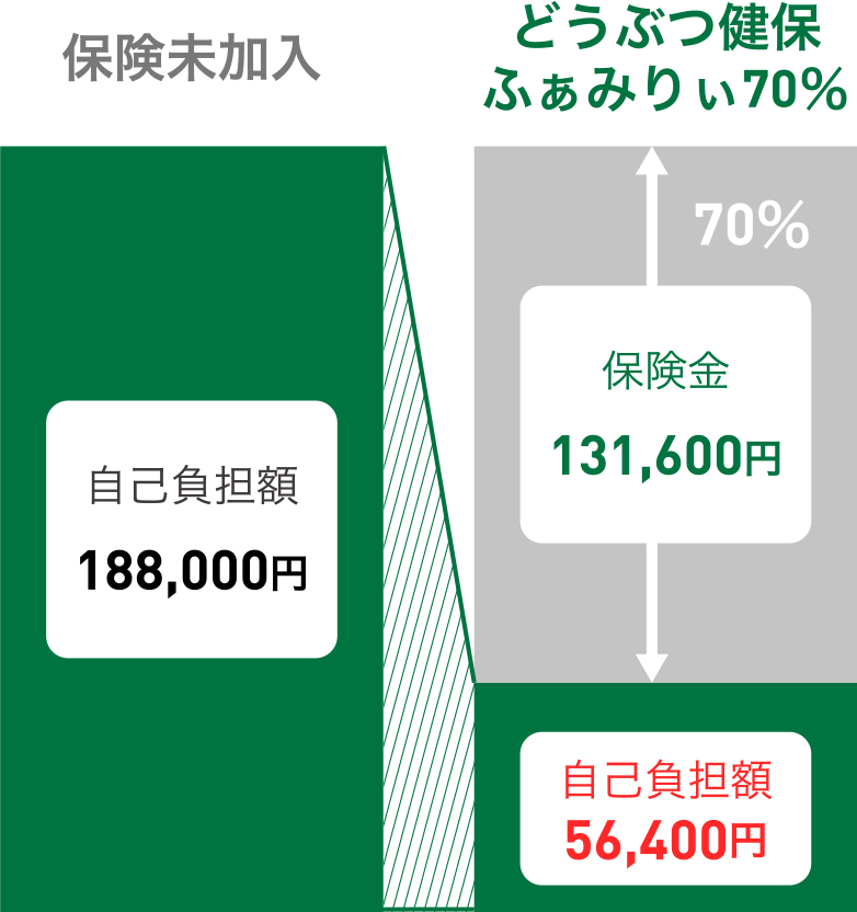 どうぶつ健保ふぁみりぃ70％