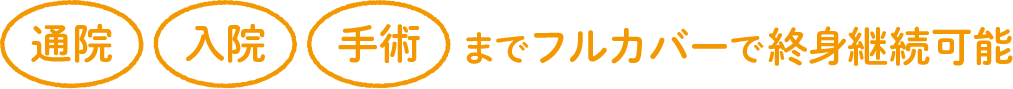 通院入院手術までフルカバーで終身継続可能