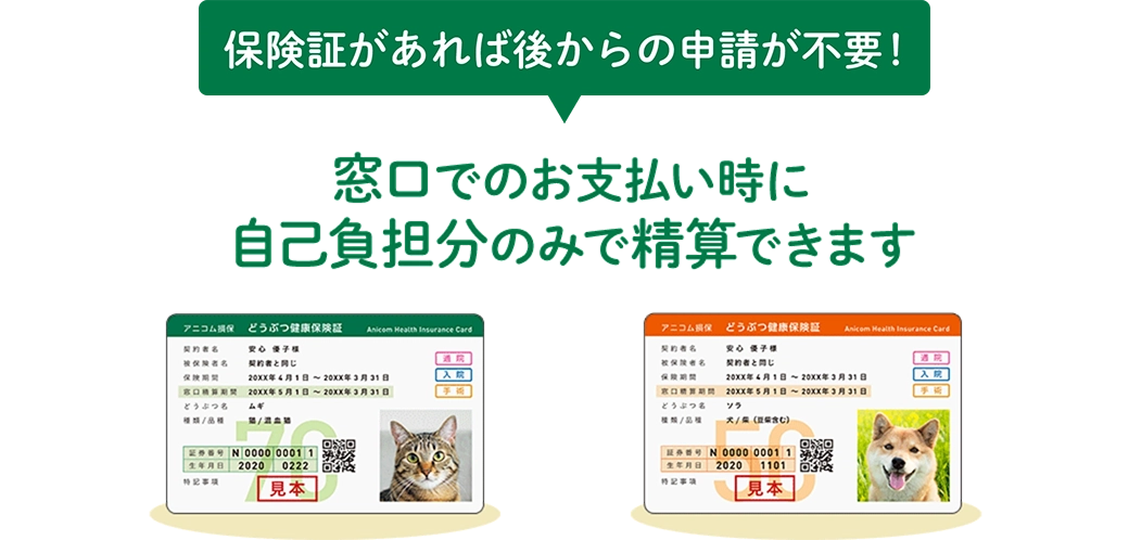 窓口でのお支払い時に自己負担分のみで精算できます