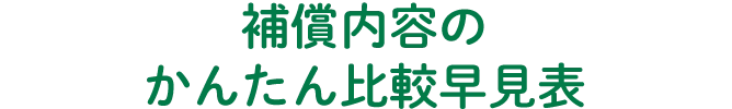 補償内容のかんたん比較早見表