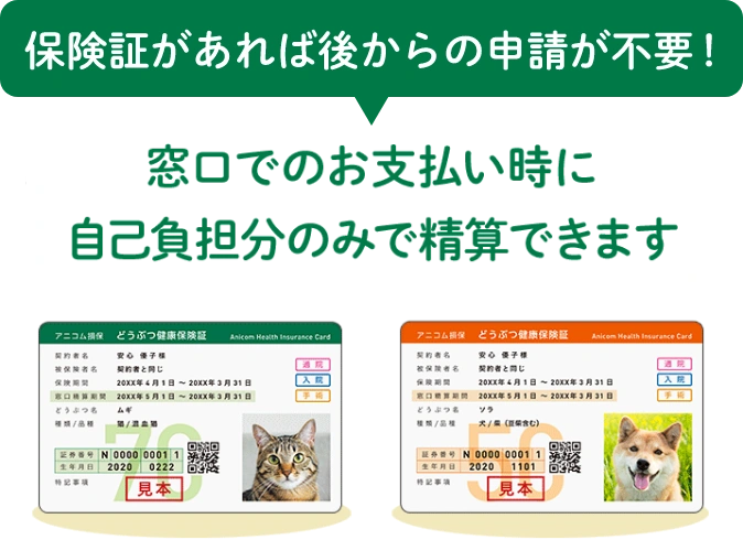 窓口でのお支払い時に自己負担分のみで精算できます