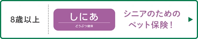 シニアのためのペット保険！ 8歳以上 どうぶつ健保しにあ