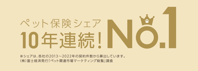 ペット保険シェア 10年連続！No.1