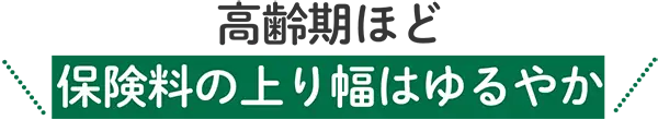 高齢期ほど険料の上り幅はゆるやか