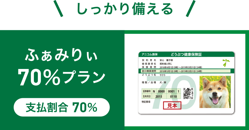 ふぁみりぃ70％プラン 支払割合 70％