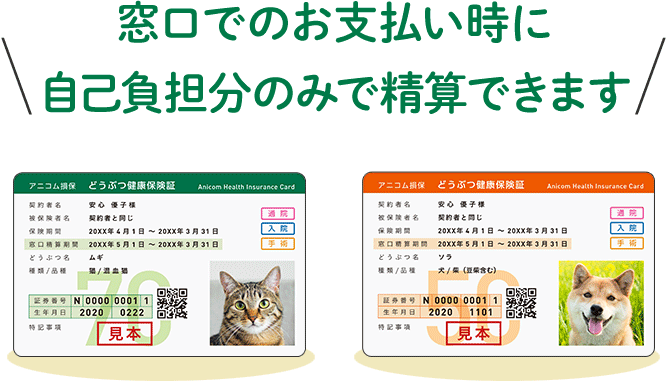 窓口でのお支払い時に自己負担分のみで精算できます