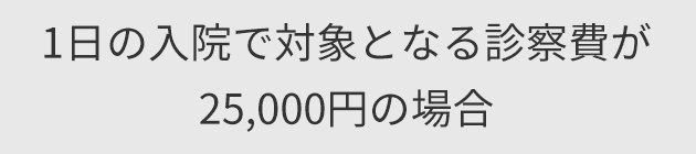 1日の入院で対象となる診察費が25,000円の場合
