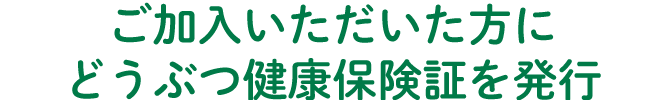 ご加入いただいた方にどうぶつ健康保険証の発行