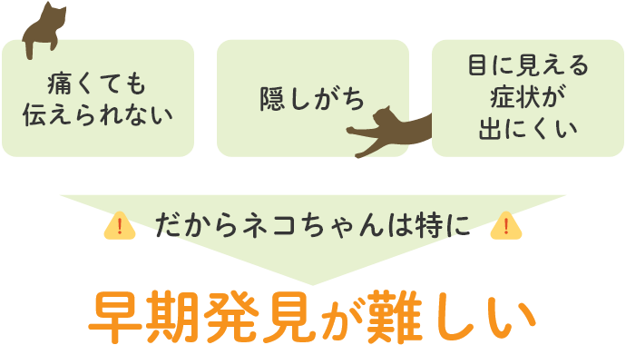 ネコちゃんは特に早期発見が難しい