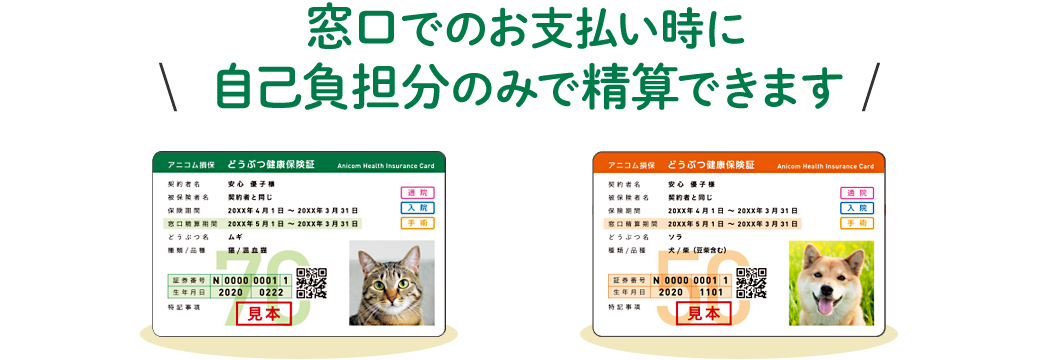 窓口でのお支払い時に自己負担分のみで精算できます