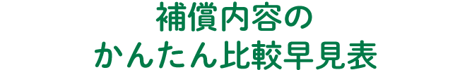 補償内容のかんたん比較早見表