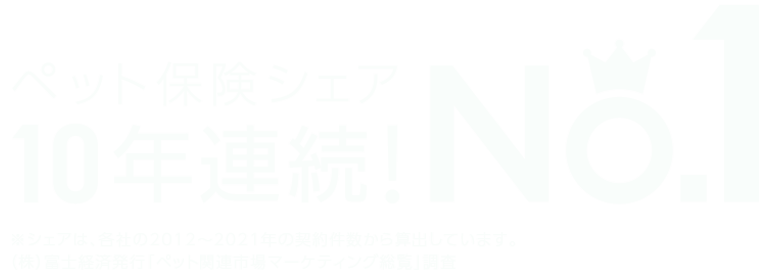 10年連続！ペット保険シェアNo.1