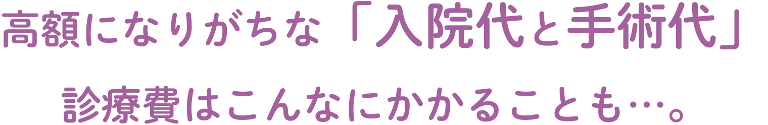 高額になりがちな「入院代と手術代」診療費はこんなにかかることも