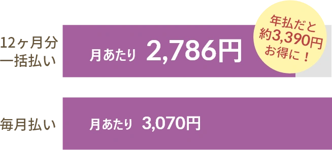 一括払いと毎月払いの比較