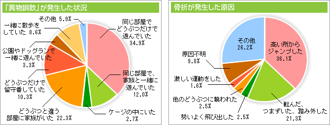 「異物誤飲」が発生した状況 「骨折」が発生した原因