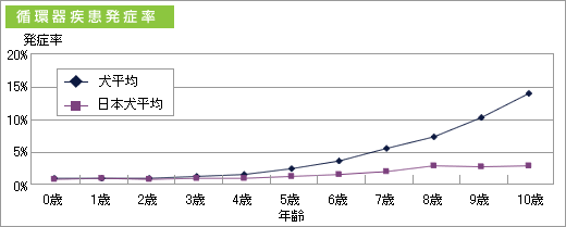 日本犬は加齢に伴う心臓病の発症が少ない