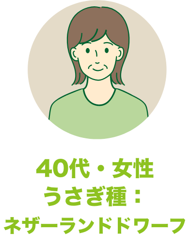 40代・女性 うさぎ種：ネザーランドドワーフ