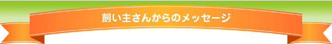 飼い主さんからのメッセージ