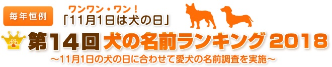 犬の名前ランキング18 ペット保険のご契約は アニコム損保